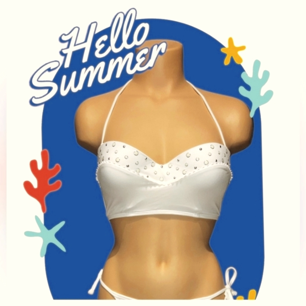White Studded Bikini Set